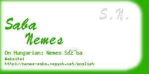 saba nemes business card